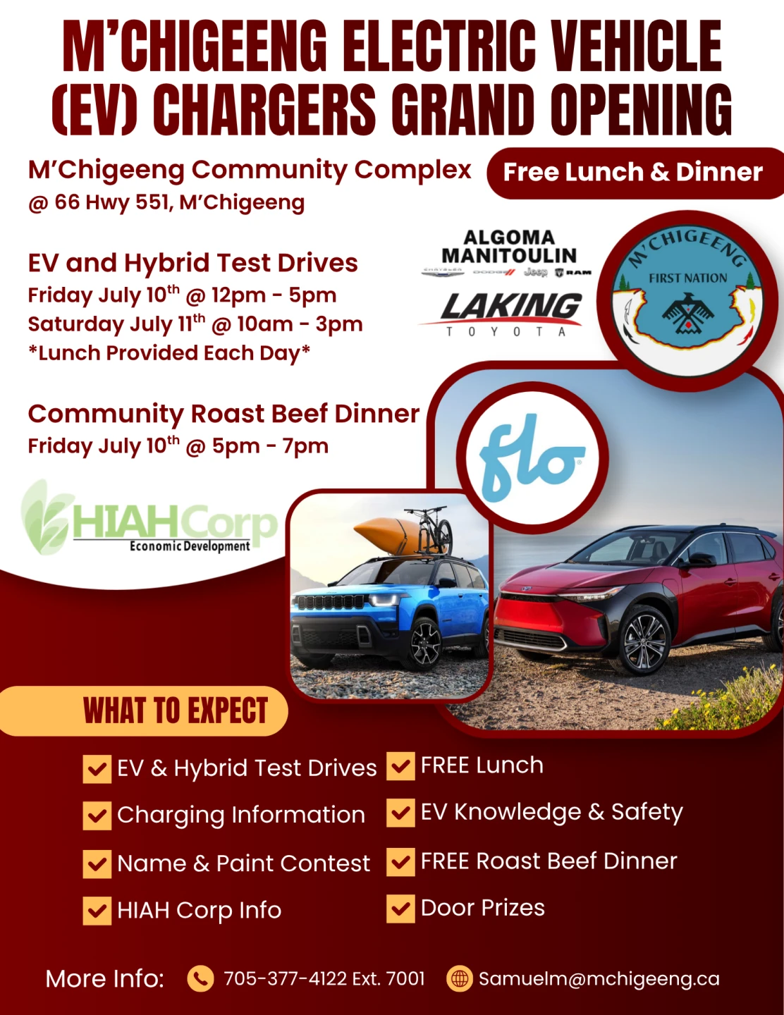 M’Chigeeng EV test drive and grand opening poster